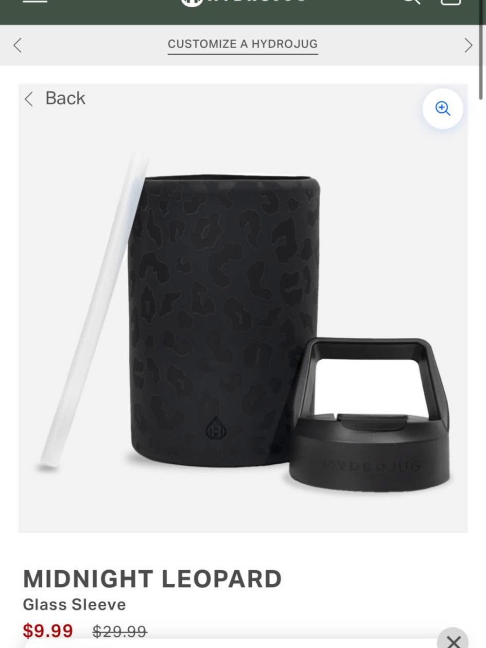 HydroJug leopard print jug sleeve
